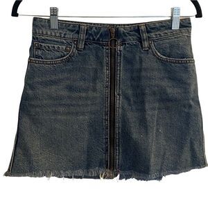 We The Free Front Zip Denim Miniskirt Sz 25